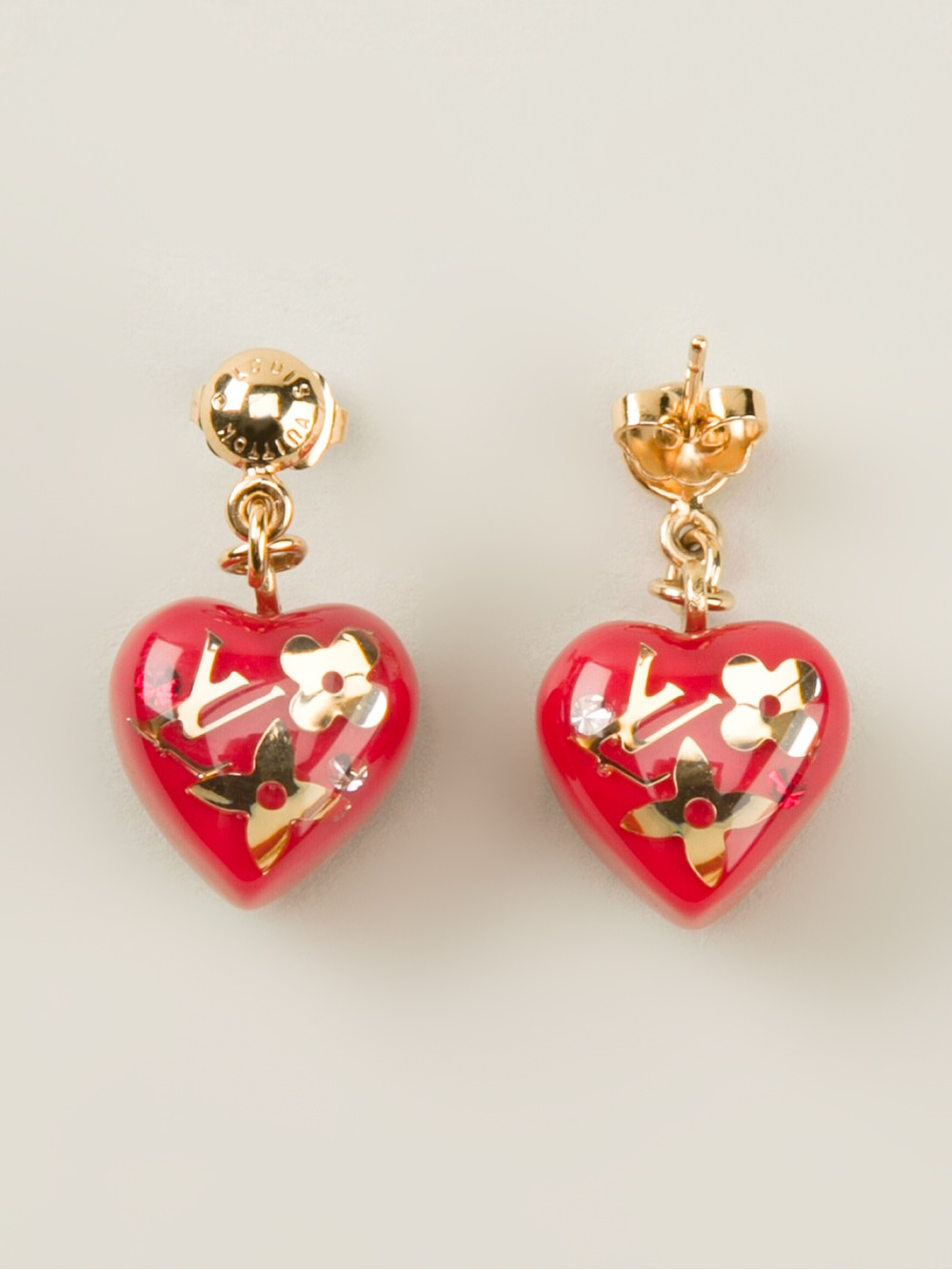 Lyst - Louis Vuitton Heart Earrings in Red