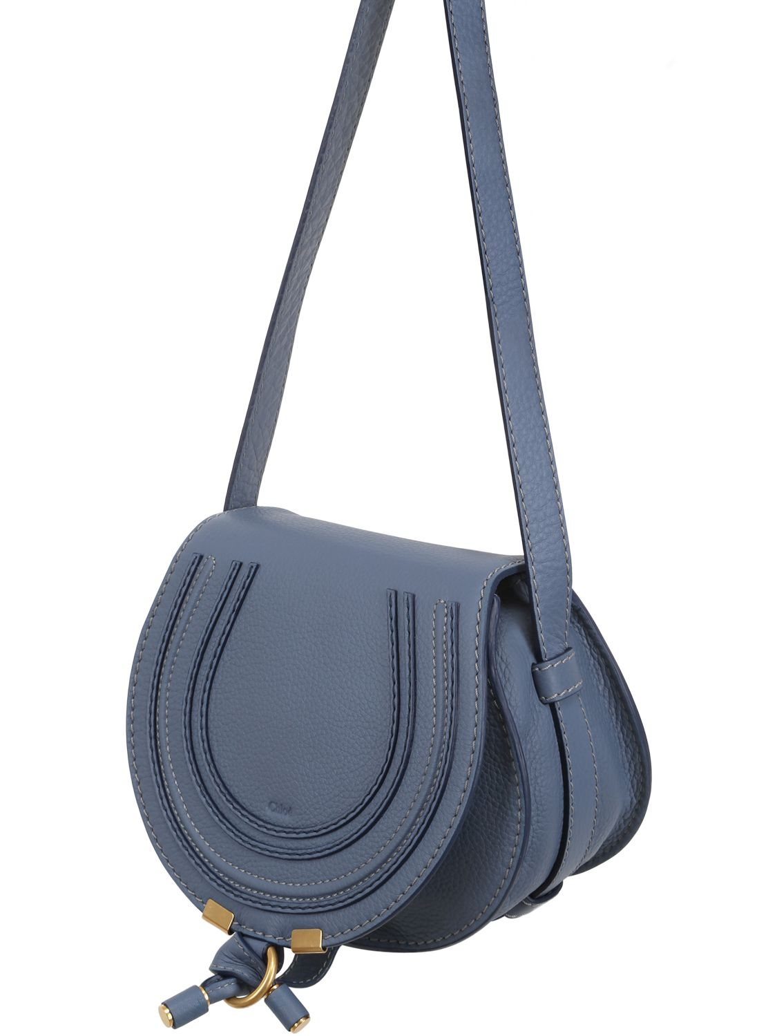 Chlo Small Marcie Leather Cross Body Bag in Blue (STREET BLUE) | Lyst  