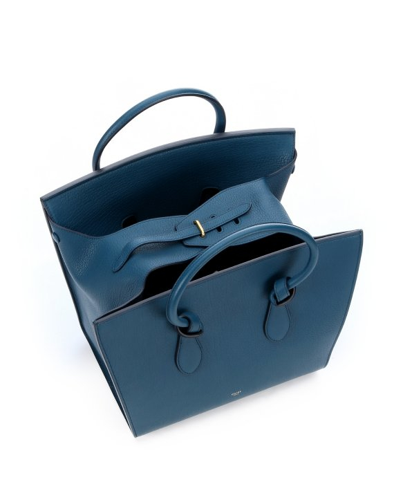 celine blue leather handbag tie  