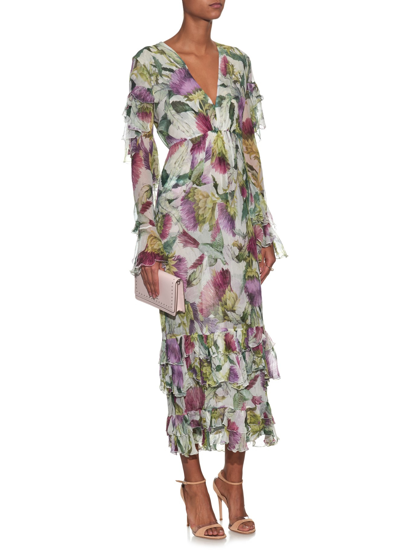 gucci green floral dress