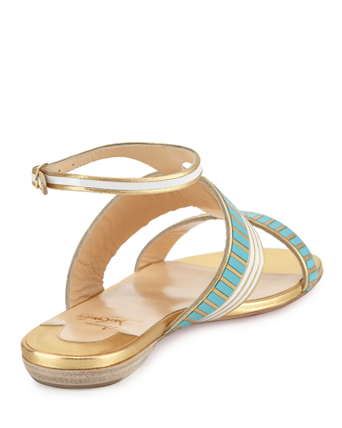 Christian louboutin Very Sekmet Leather Sandals in Blue (PACIFIC ...