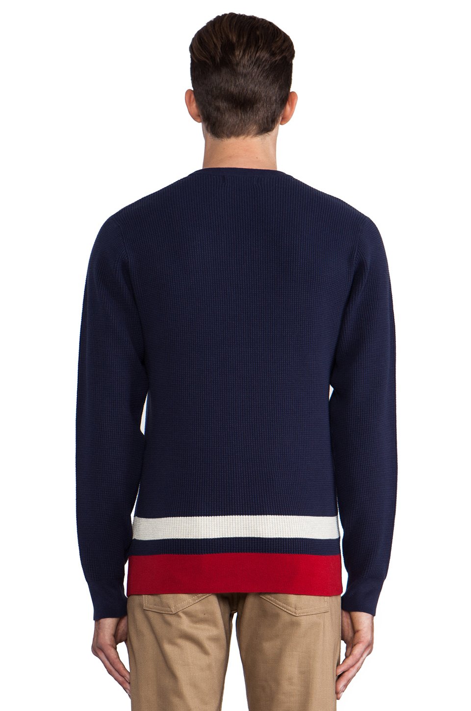 Lyst - Fred Perry Pullover Sweater in Navy in Blue for Men