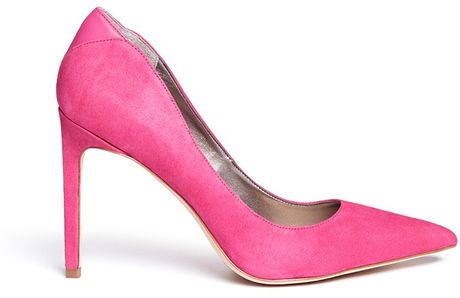 Sam Edelman 'Dea' Leather Trim Suede Pumps in Pink | Lyst