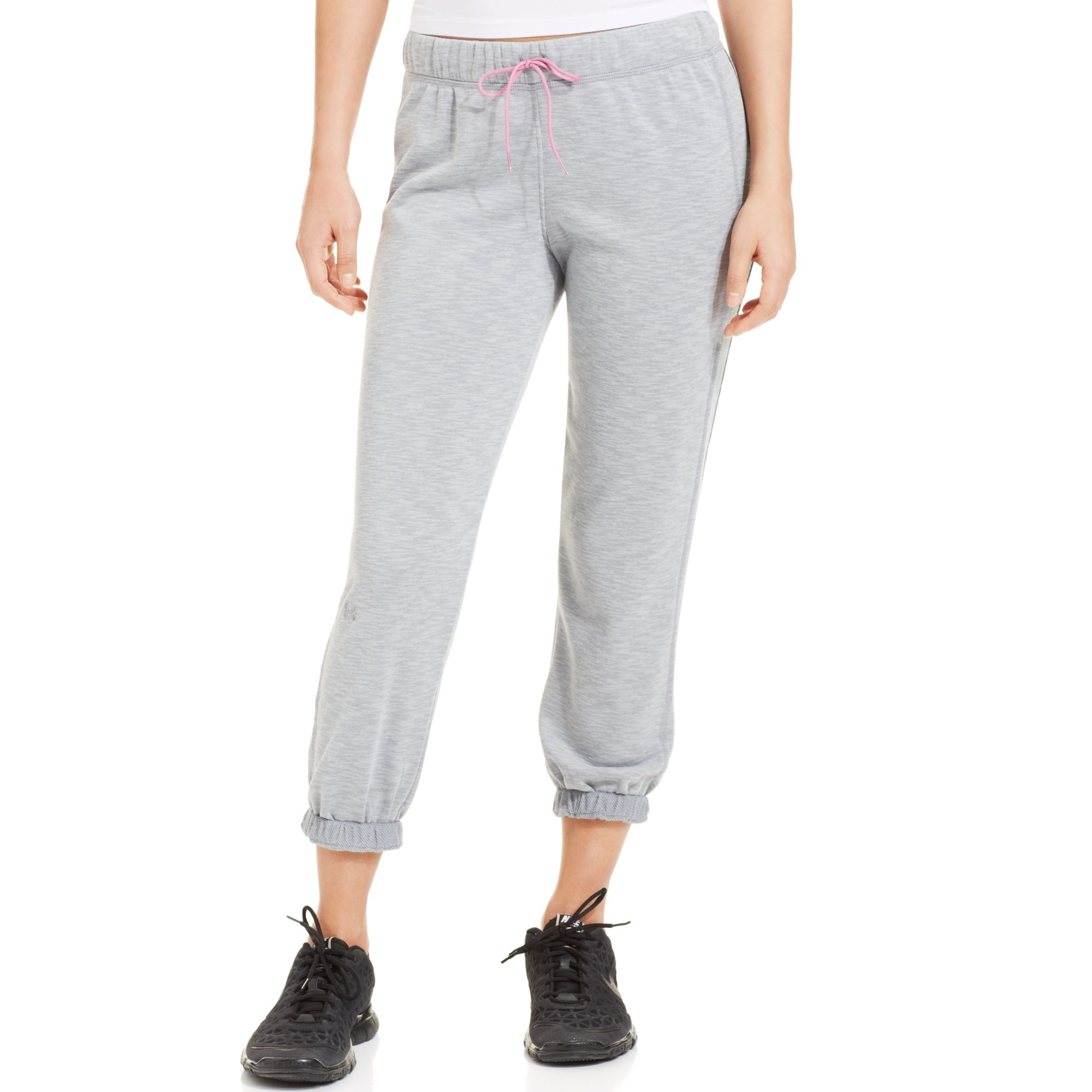 Under armour Rollick Frenchterry Cropped Sweatpants in Gray | Lyst