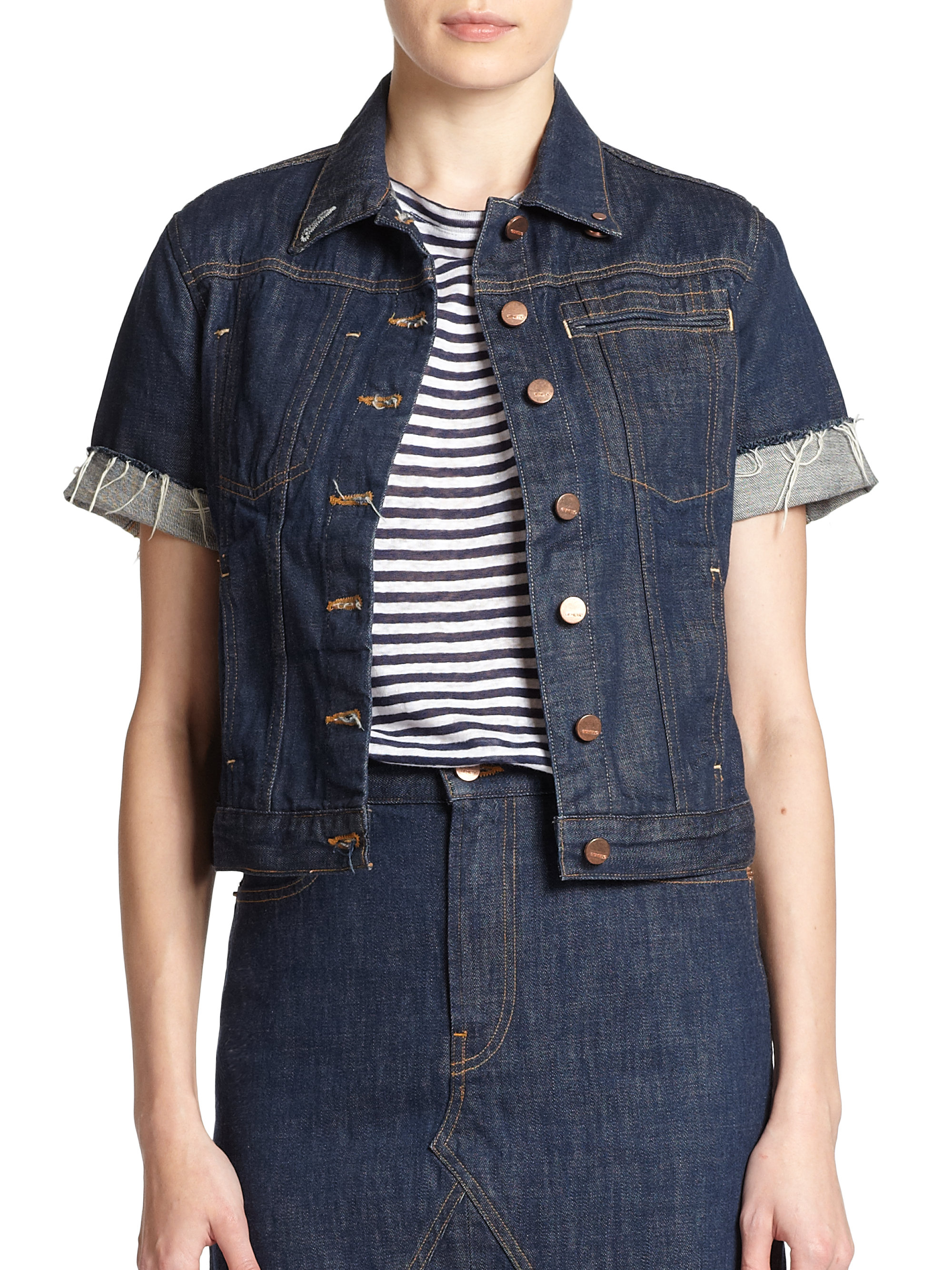 short sleeve denim jacket womens