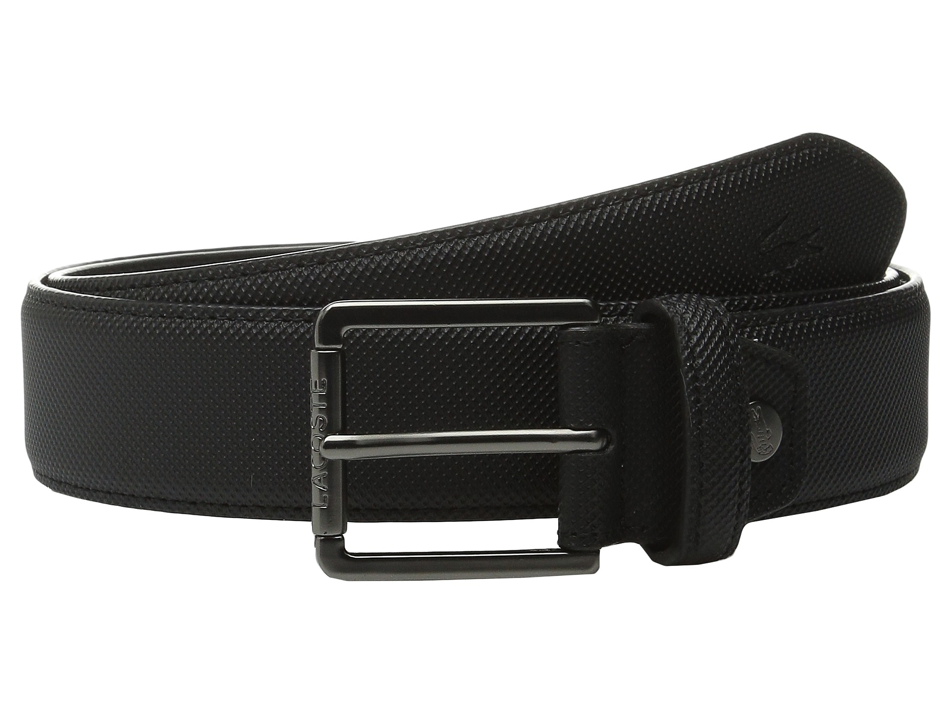Lacoste | Black Premium Pique Pvc Belt for Men | Lyst