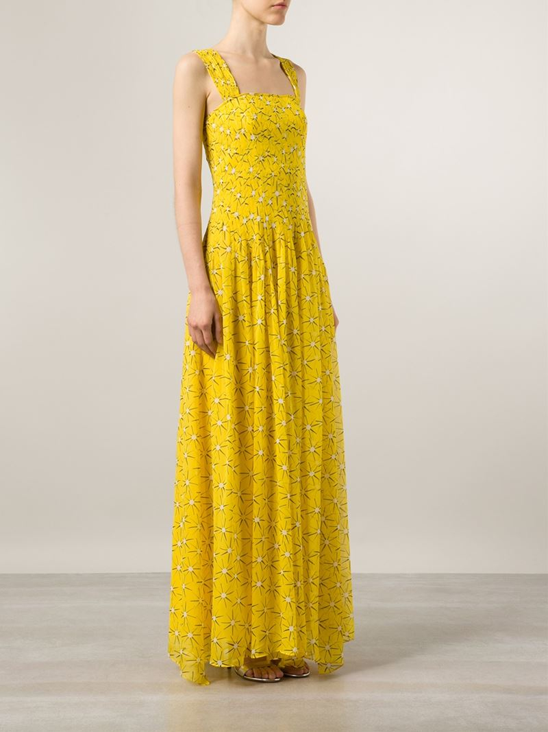 Lyst - Diane Von Furstenberg 'lillie' Pleated Chiffon Dress in Yellow