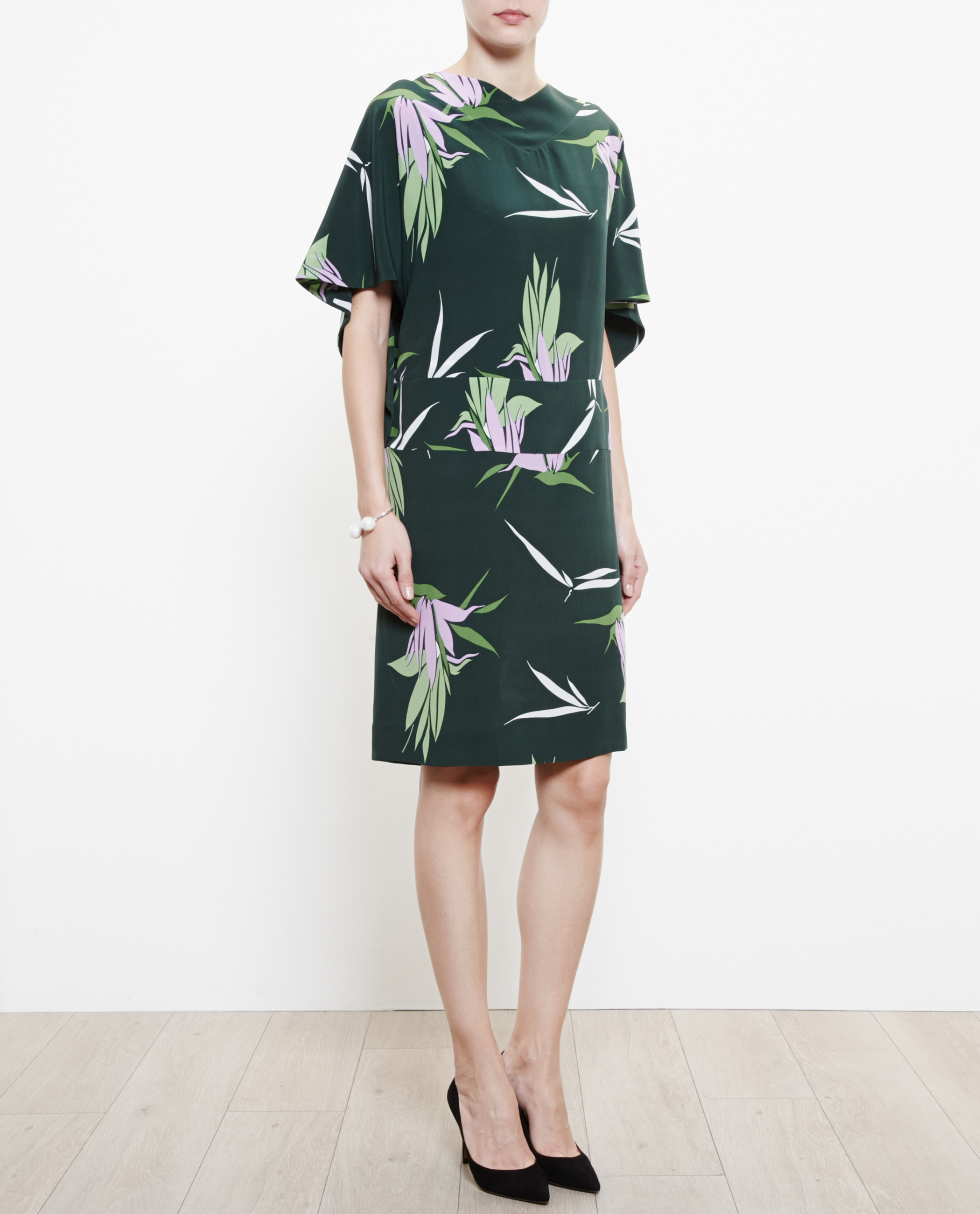 Lyst Marni Silk Cape Dress In Green