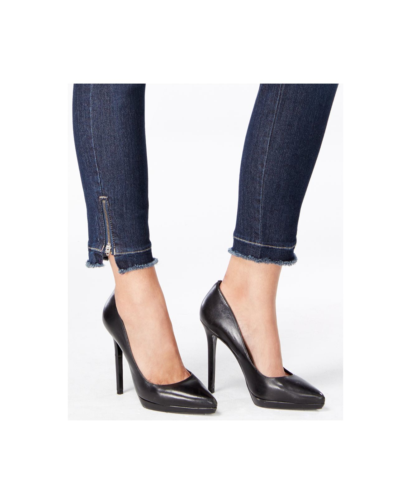 petite ankle zip jeans