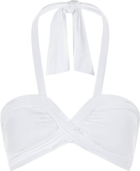 Seafolly Goddess Bandeau Bikini Top in White | Lyst