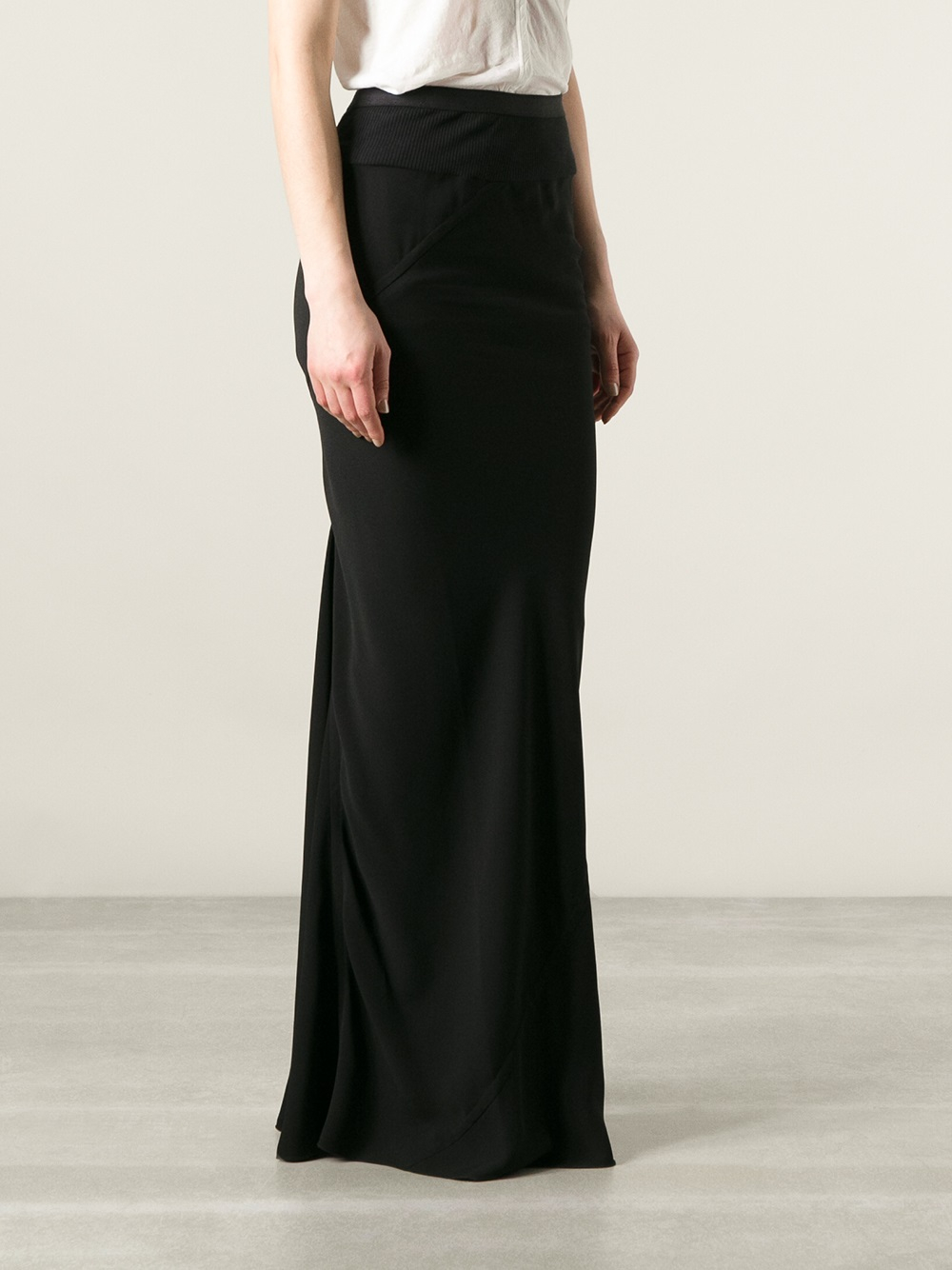 Lyst Rick Owens High Waist Long Skirt In Black