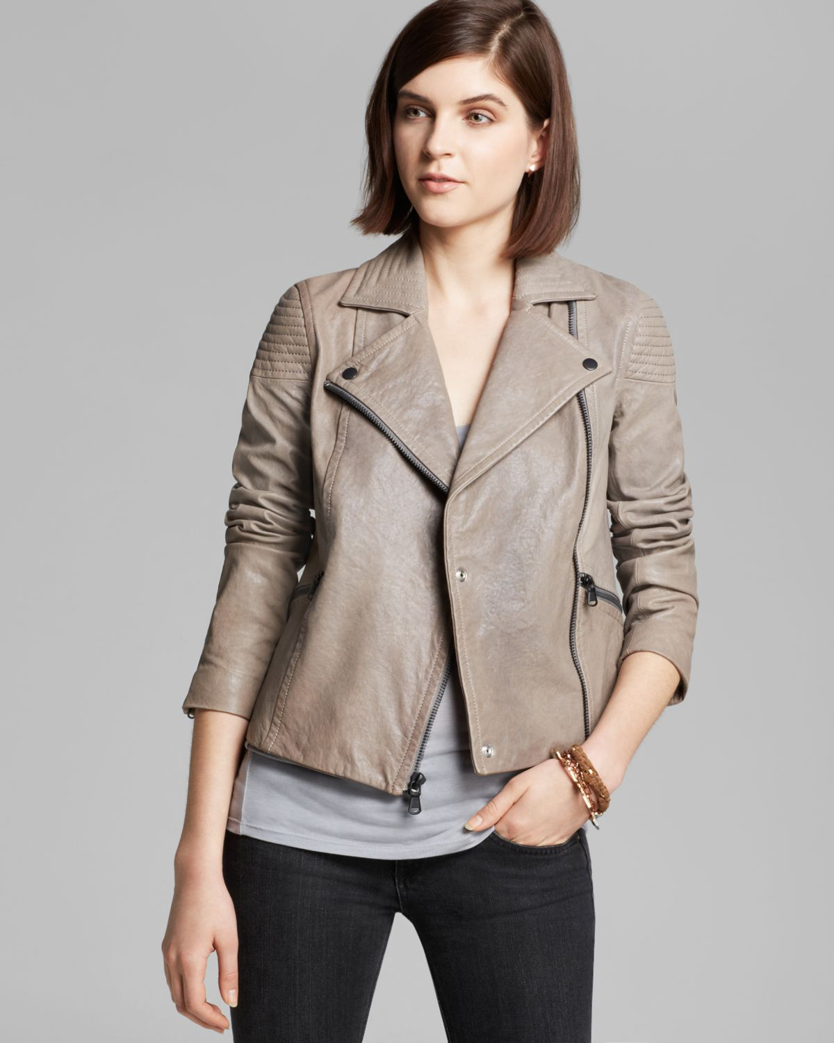 Lyst Marc By Jacobs Jacket Karlie Leather In Natural Gallery