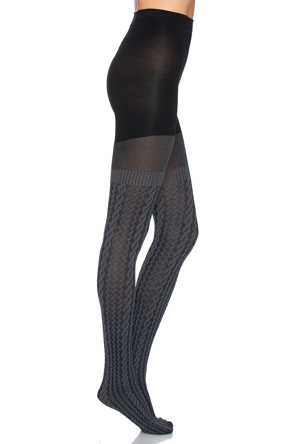 Lyst Spanx Cable Knit Tights in Gray