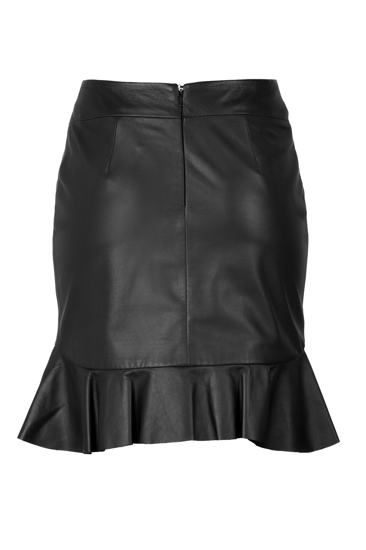 ruffled black mini skirt