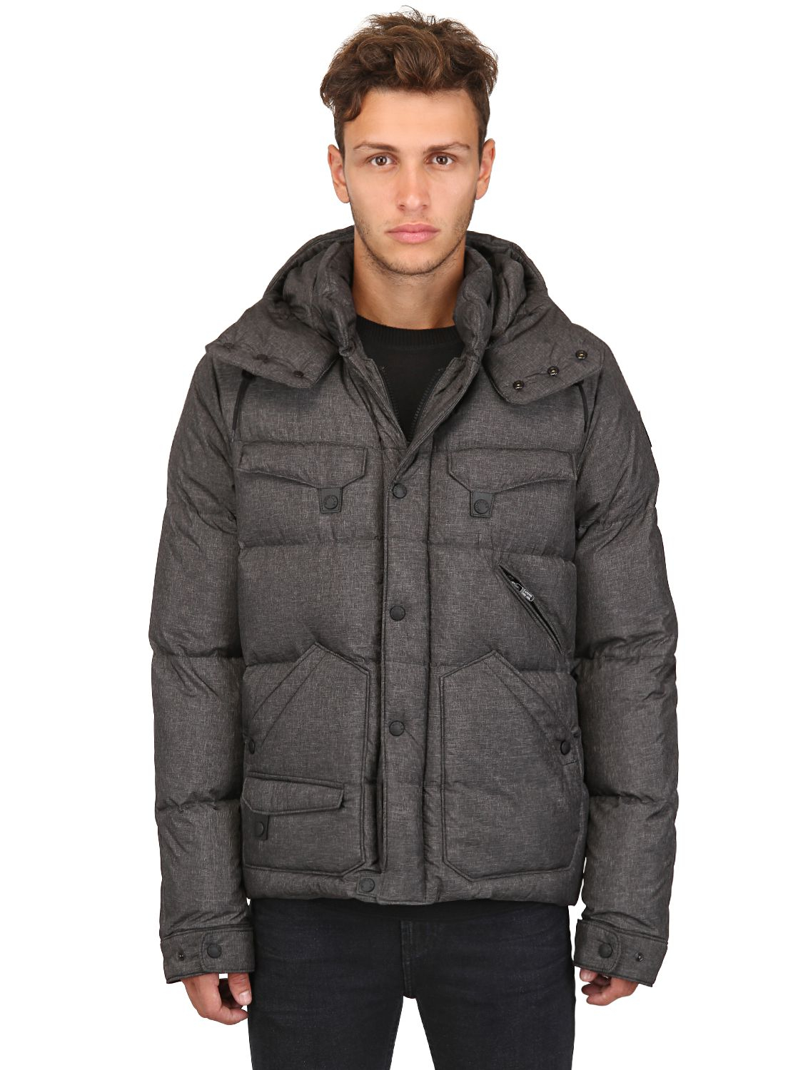 Lyst - Moncler Havoc Chambray Techno Down Jacket in Gray for Men