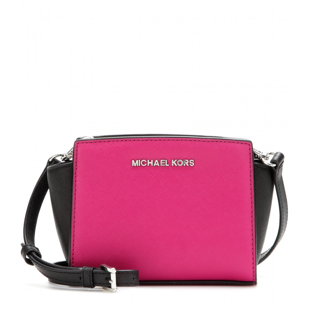 Michael Michael Kors Selma Mini Messenger Leather Shoulder Bag in Pink ...
