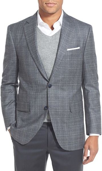 Peter Millar Classic Fit Plaid Wool & Cashmere Sport Coat in Gray for ...