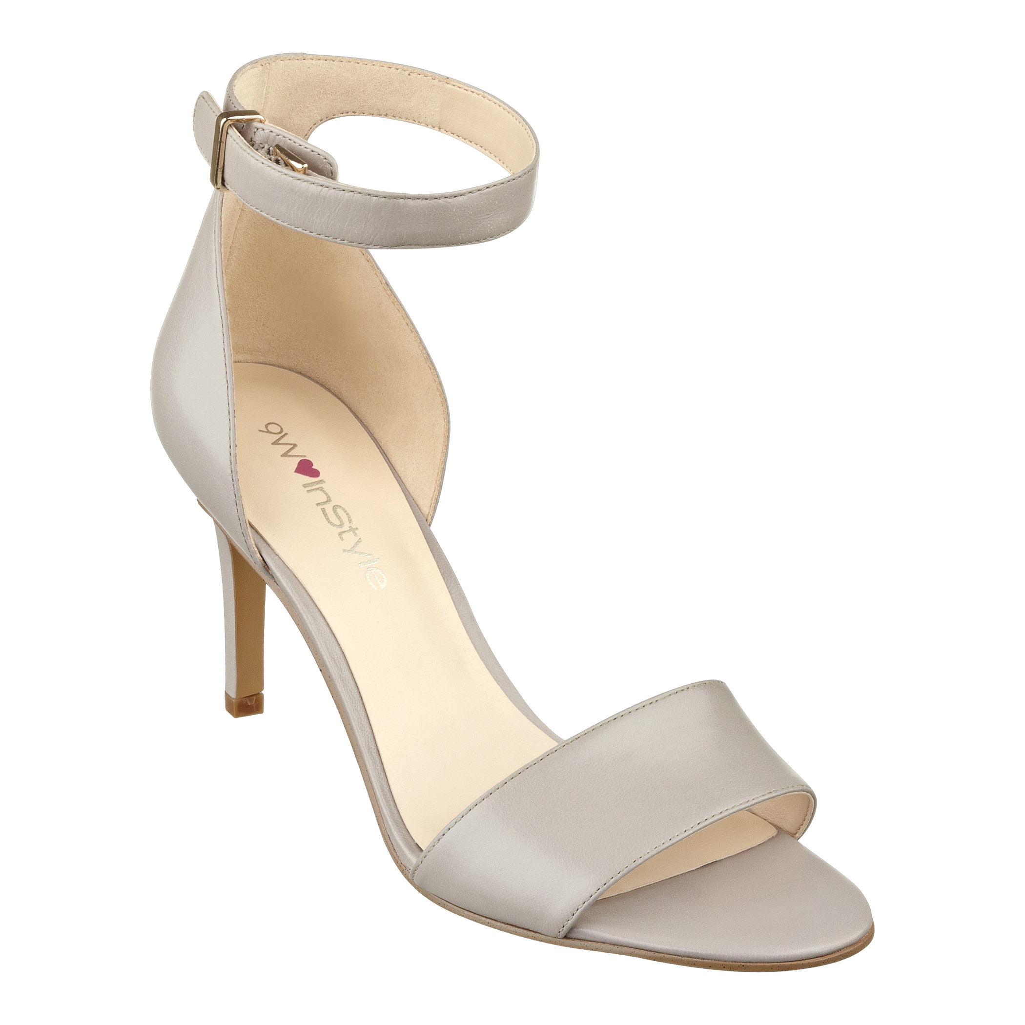 Nine West Izzy Anklestrap High Heels in Gray (LIGHT GREY LEATHER) | Lyst
