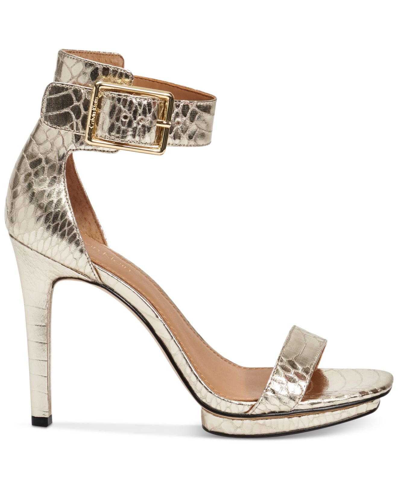 Lyst Calvin  Klein  Women s Vable Sandals  in Metallic