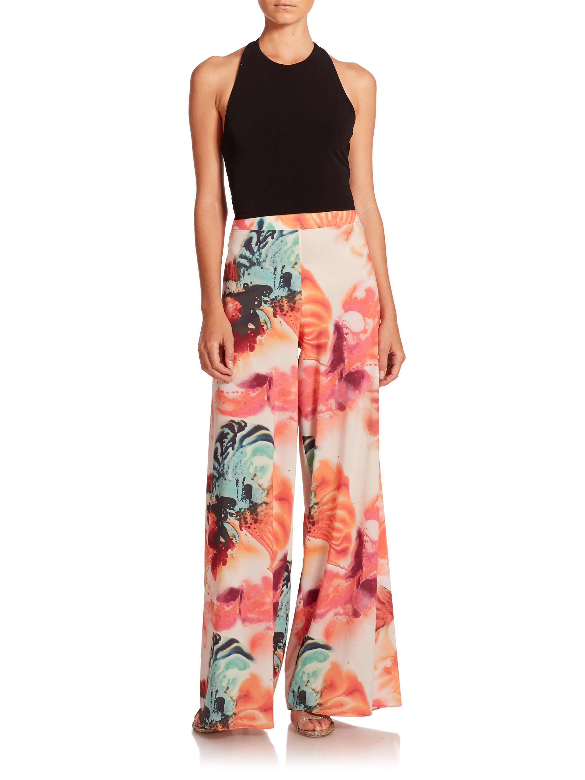 Lyst - Alice + olivia Super-flared Wide-leg Pants in Pink