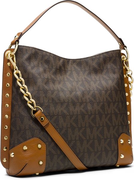 Michael Kors Michael Medium Serena Shoulder Bag in Brown | Lyst