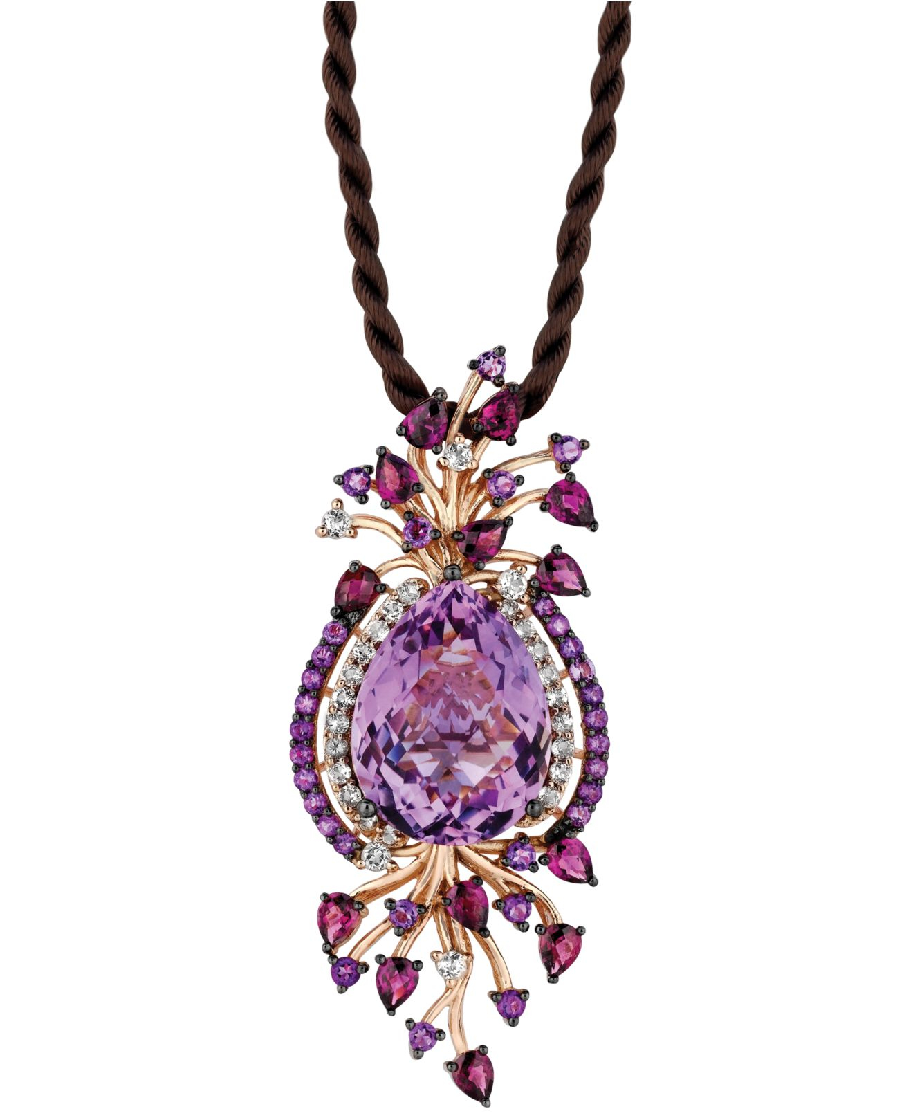 Le vian ® Crazies Collection® Multistone Cord Pendant Necklace In 14k Strawberry Rose Gold (18