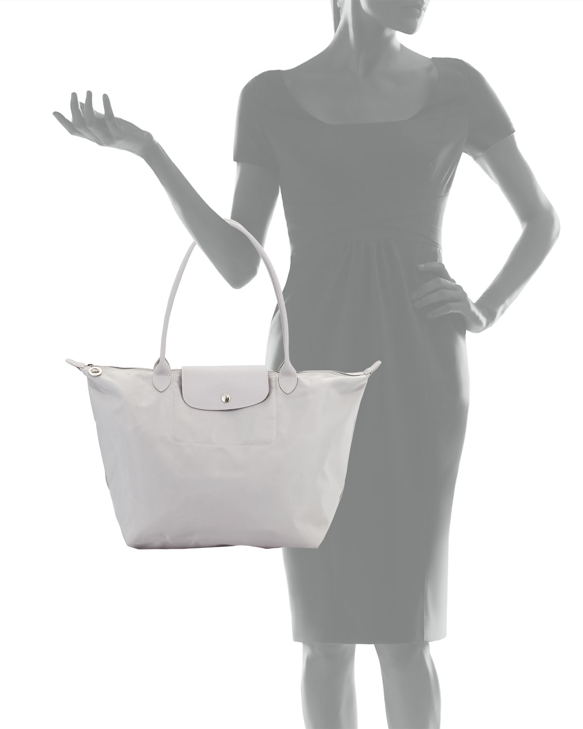 Longchamp Le Pliage Neo Large Shoulder Tote Bag in Gray | Lyst