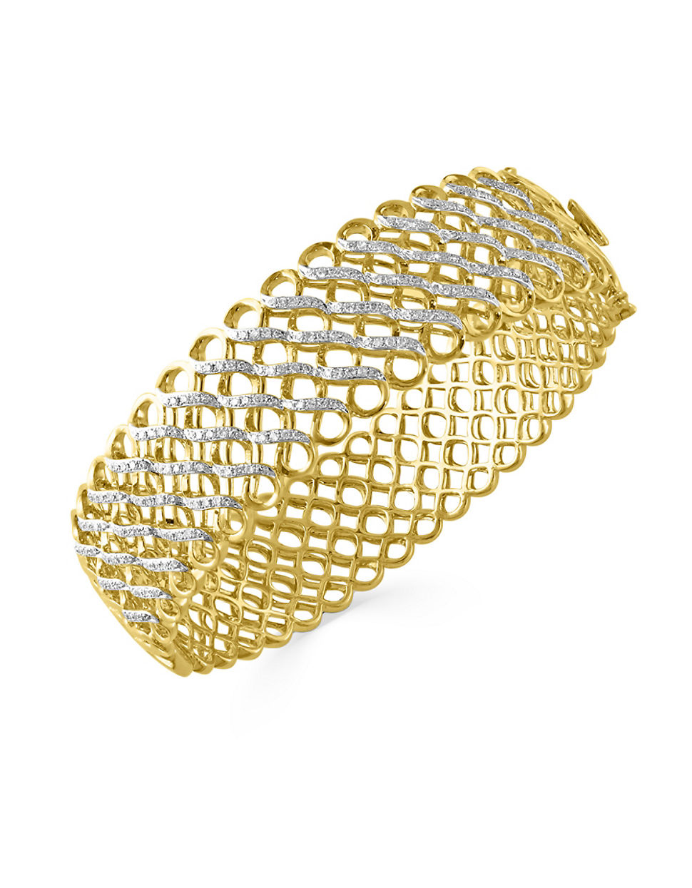 Lyst Effy Diamond And 14k Yellow Gold Mesh Bracelet 0 87tcw In Gallery