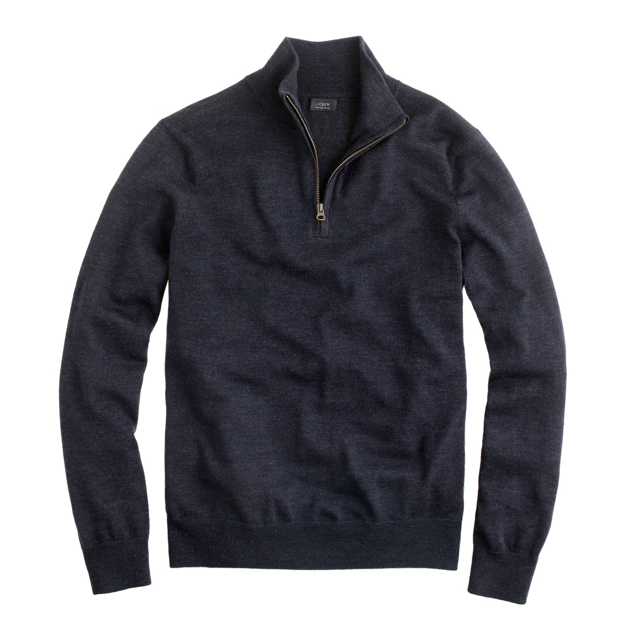 J.crew Tall Merino Wool Half-zip Sweater in Blue for Men (hthr ebony ...