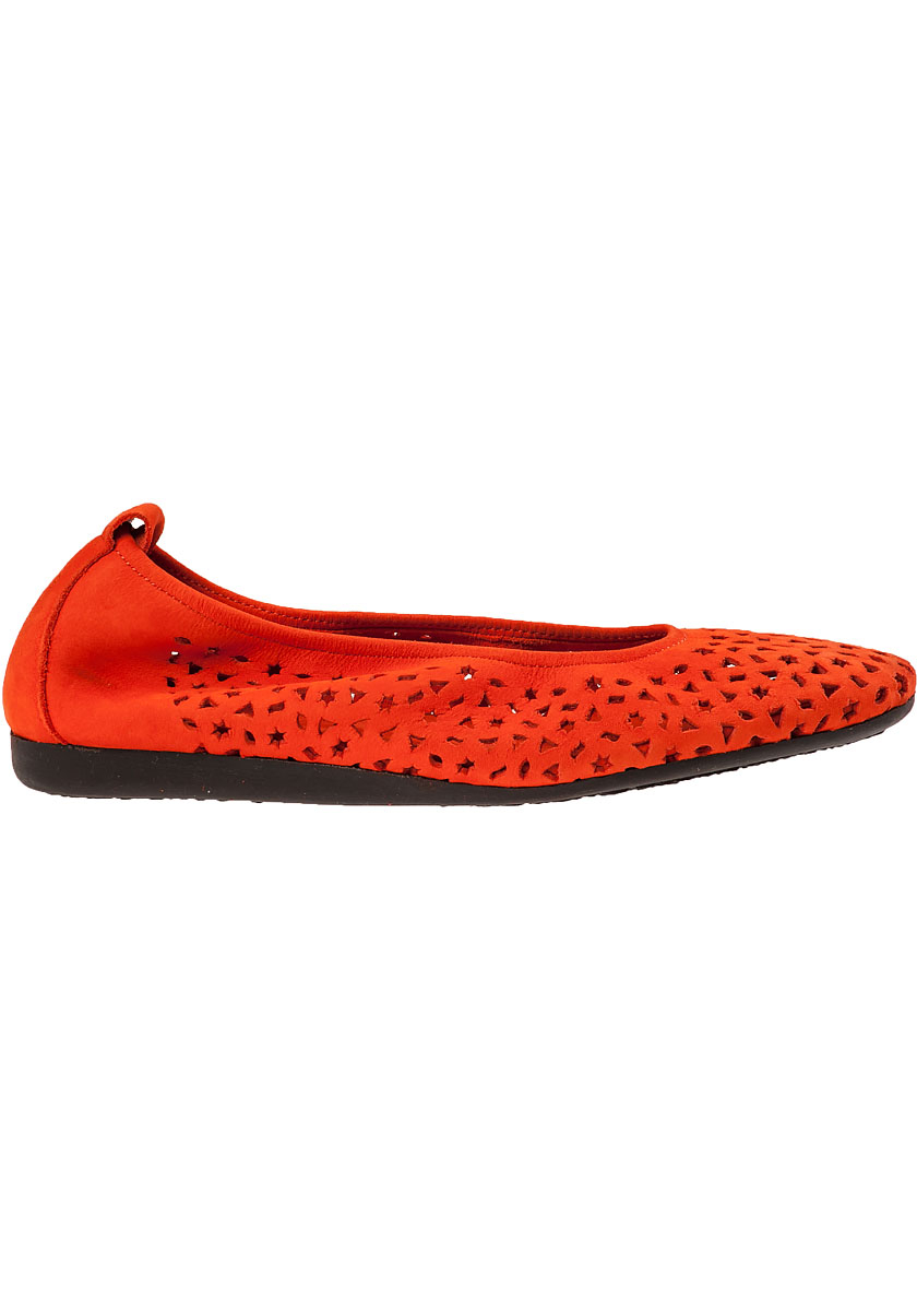 Lyst - Arche Lilly Perforated-Suede Ballet Flats in Orange
