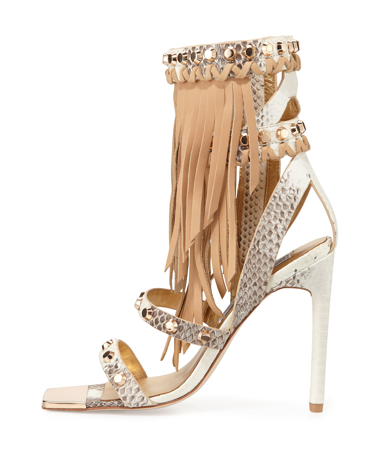 Lyst - Ivy kirzhner Valencia Studded Fringe Sandal in Natural