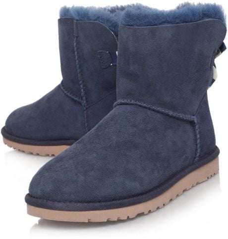 Ugg Mini Bailey Bow Stripe in Blue (NAVY) | Lyst