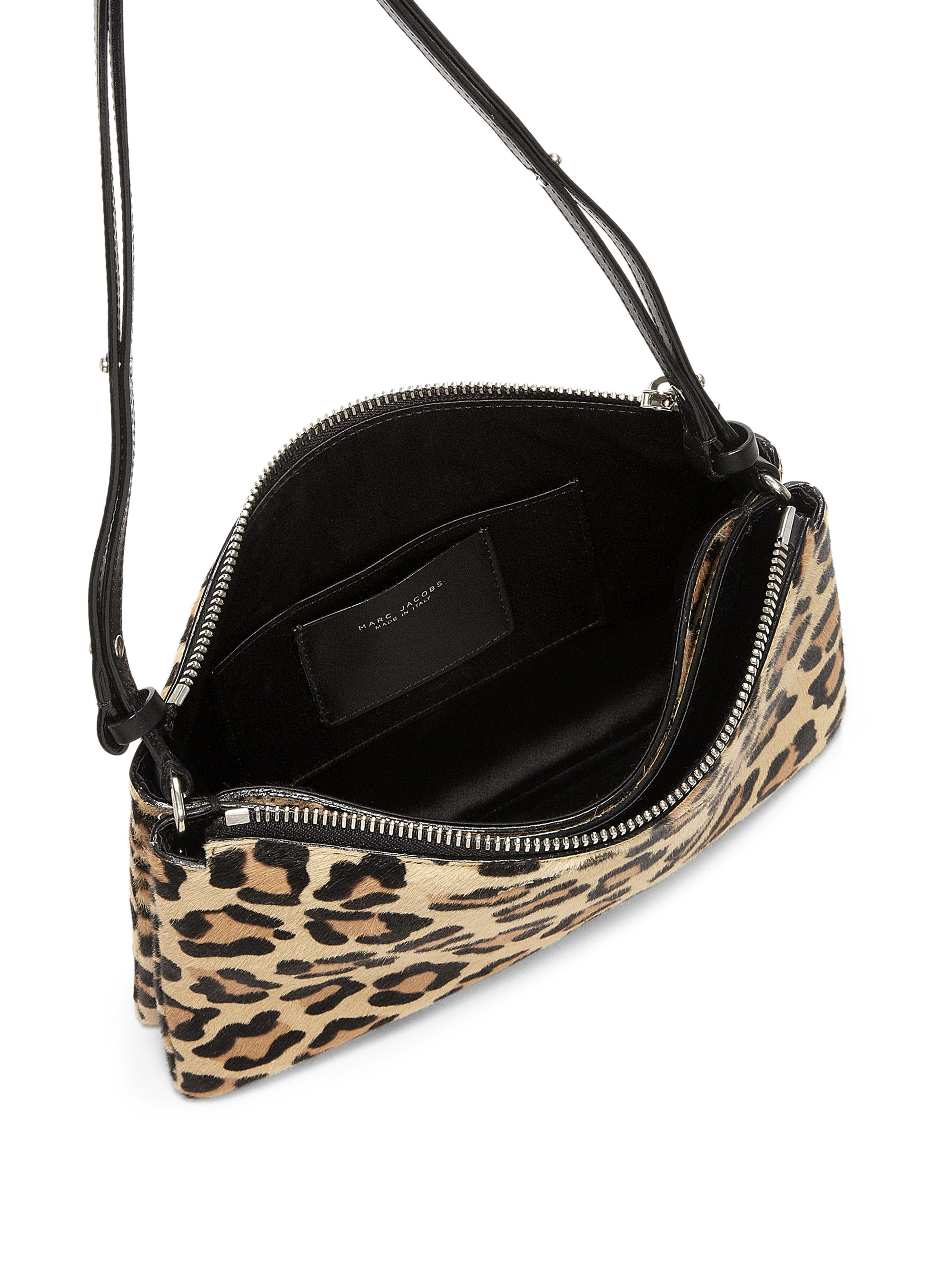 Lyst Marc Jacobs Double Pouch Leopard Print Calf Hair Crossbody Bag Gallery
