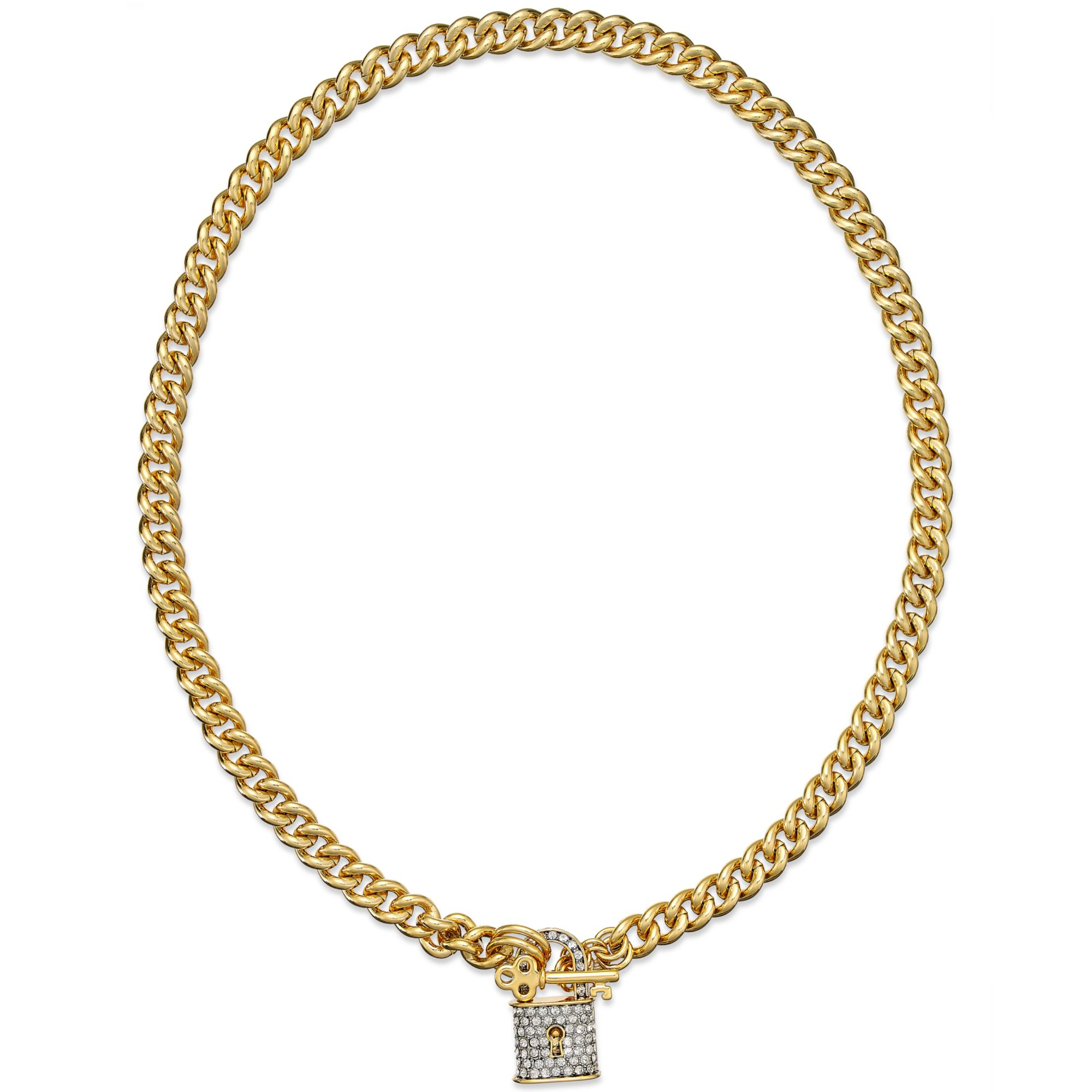 Juicy Couture Goldtone Pave Padlock Chain Necklace in Gold (No Color ...