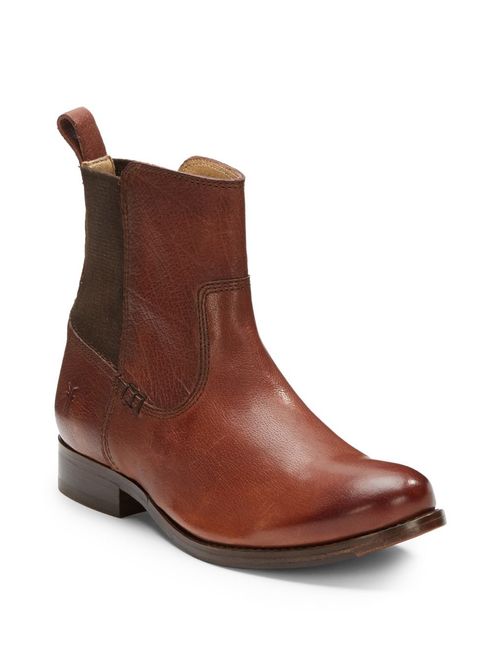 Frye Molly Gore Leather Ankle Boots in Brown (whiskey) | Lyst