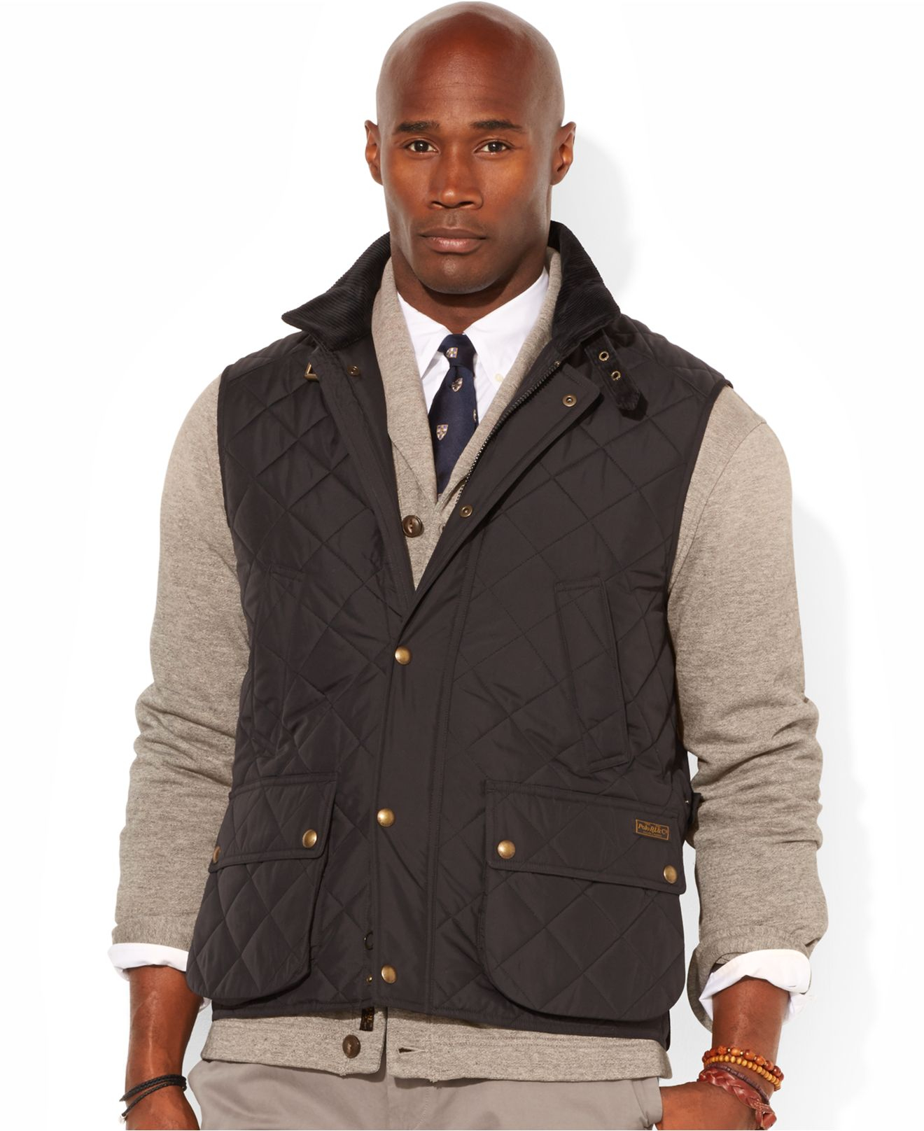 Lyst - Polo Ralph Lauren Big And Tall Quilted Vest in Black for Men