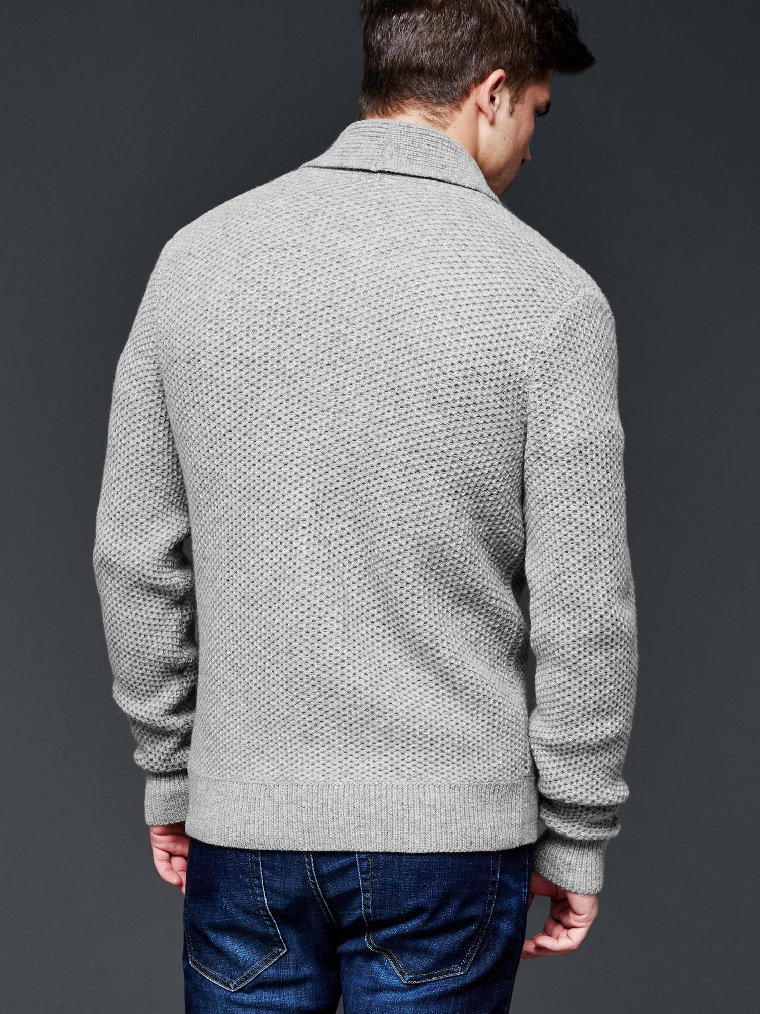 Gap Toggle Lambswool Shawl Cardigan in Gray for Men (light gray) Lyst