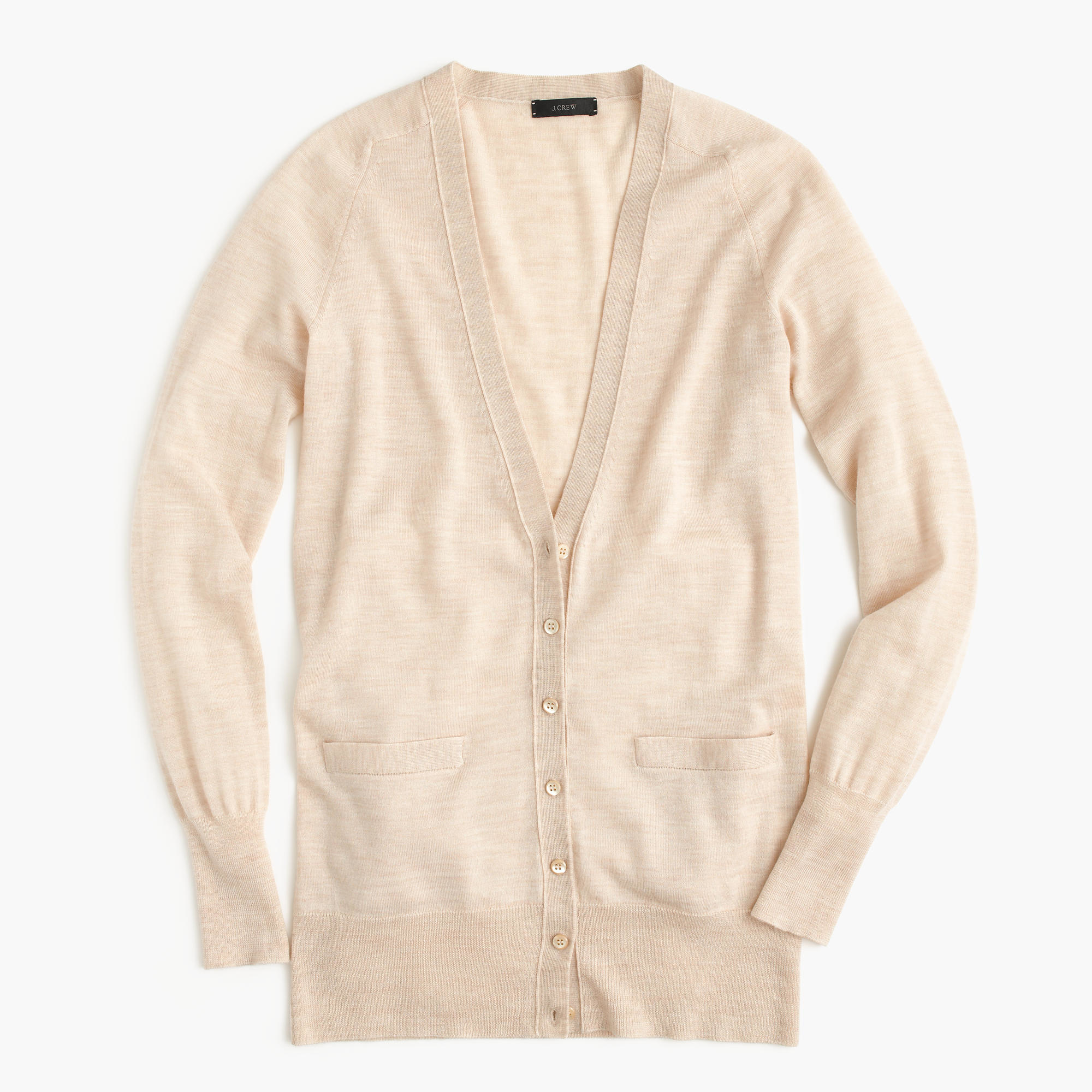 Lyst J.Crew Classic Merino Wool Long Cardigan Sweater in Natural