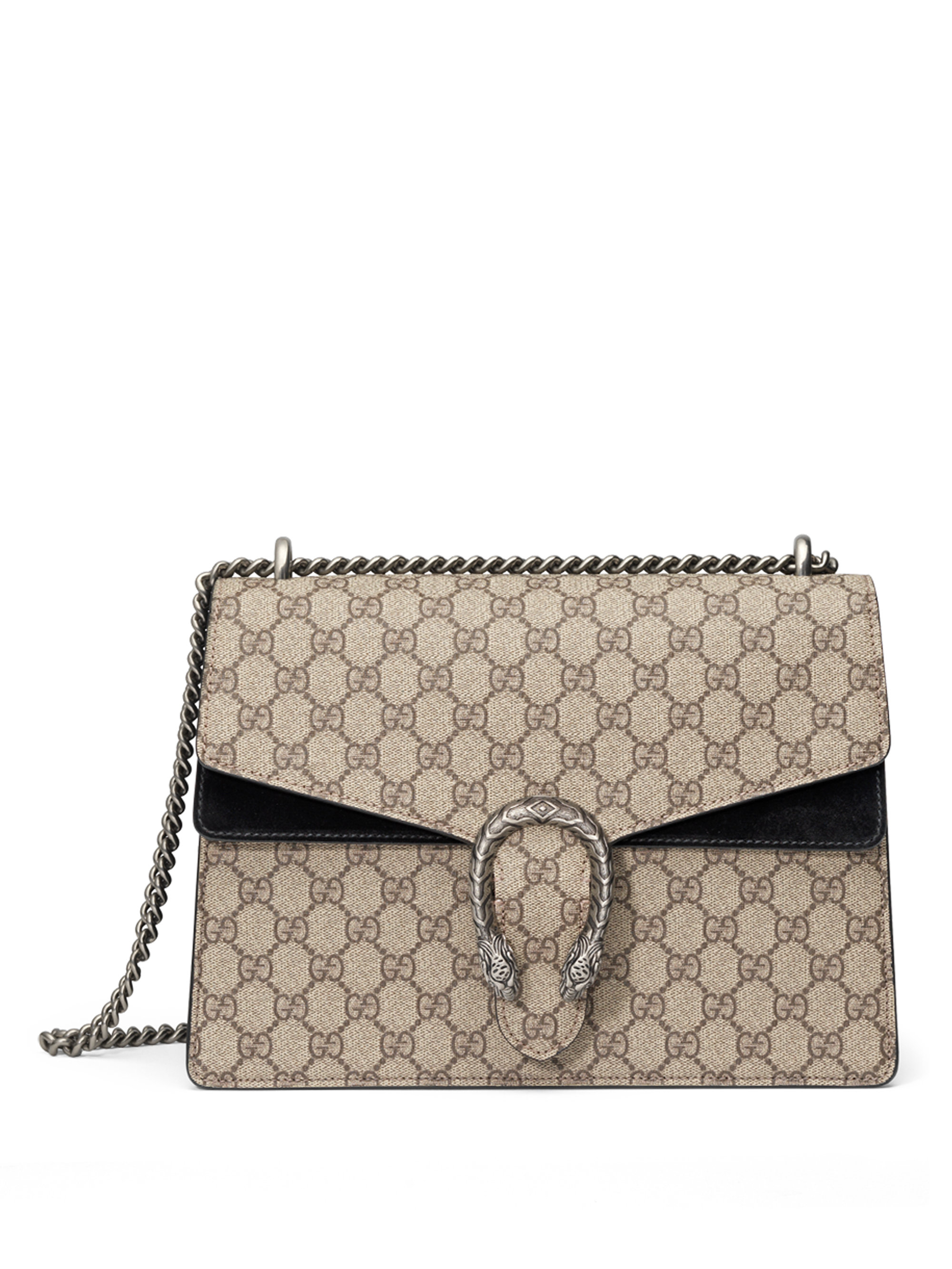 Gucci Dionysus Gg Supreme Medium Canvas Shoulder Bag in Beige (beige ebony-black) | Lyst