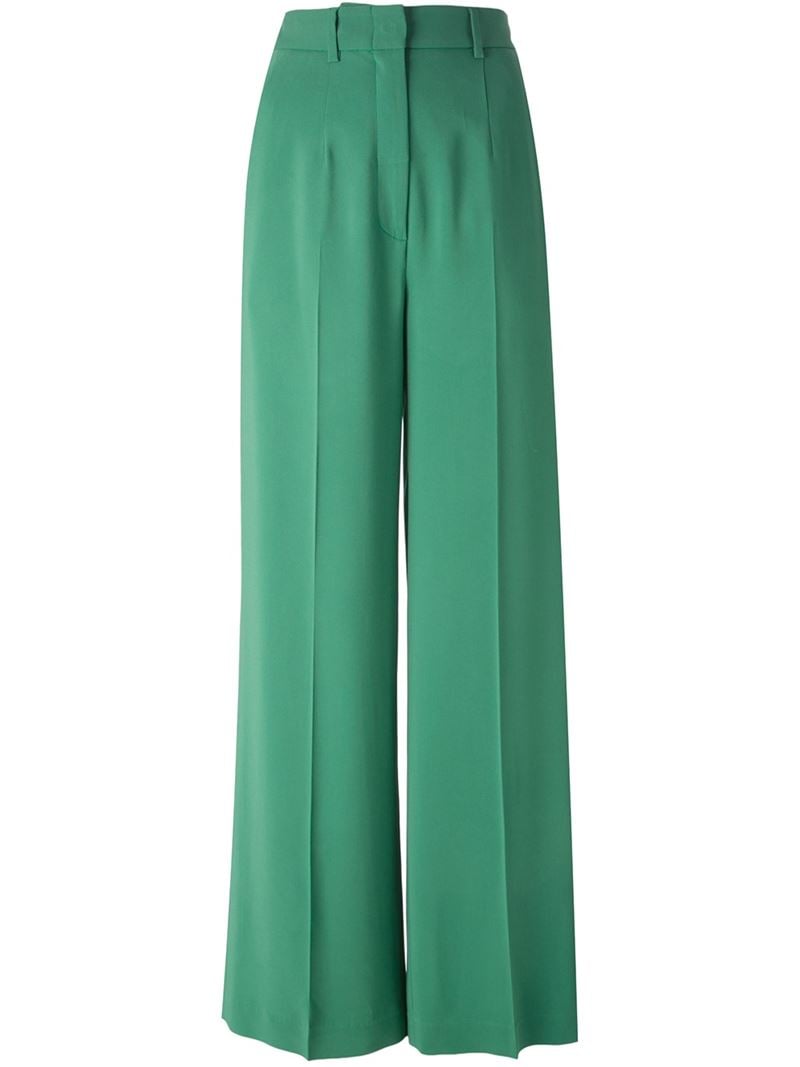 green wide leg joggers