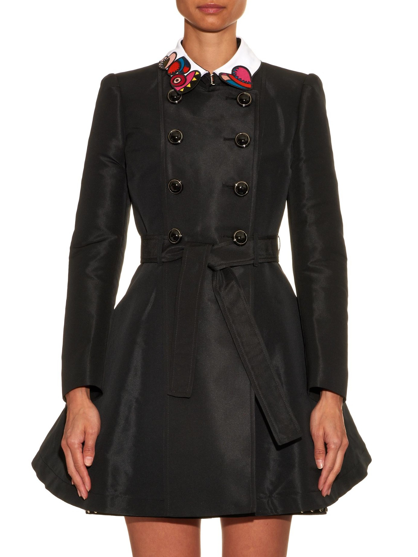 Embroidered trench coat