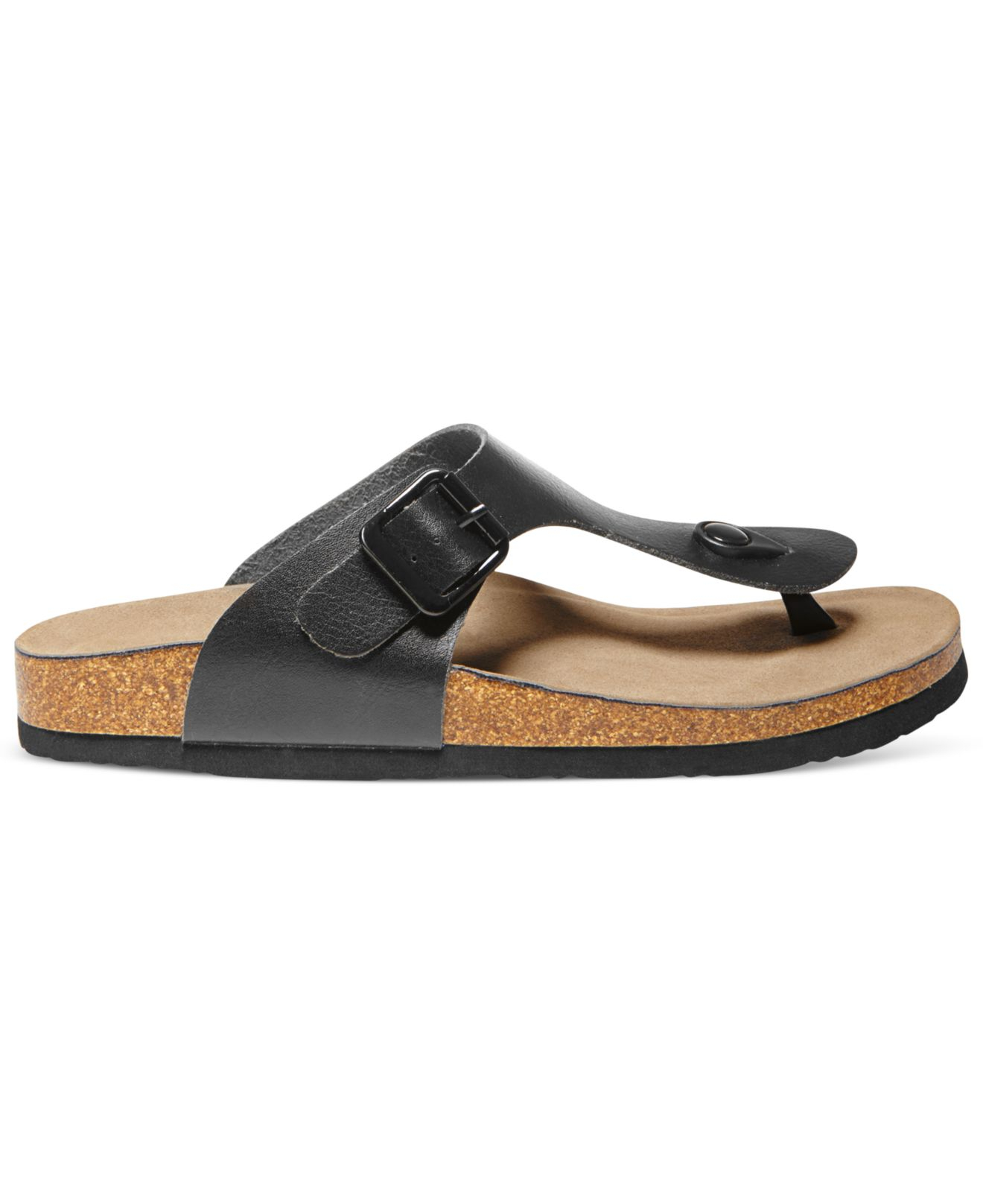 Madden girl Boise Footbed Thong Sandals in Black | Lyst