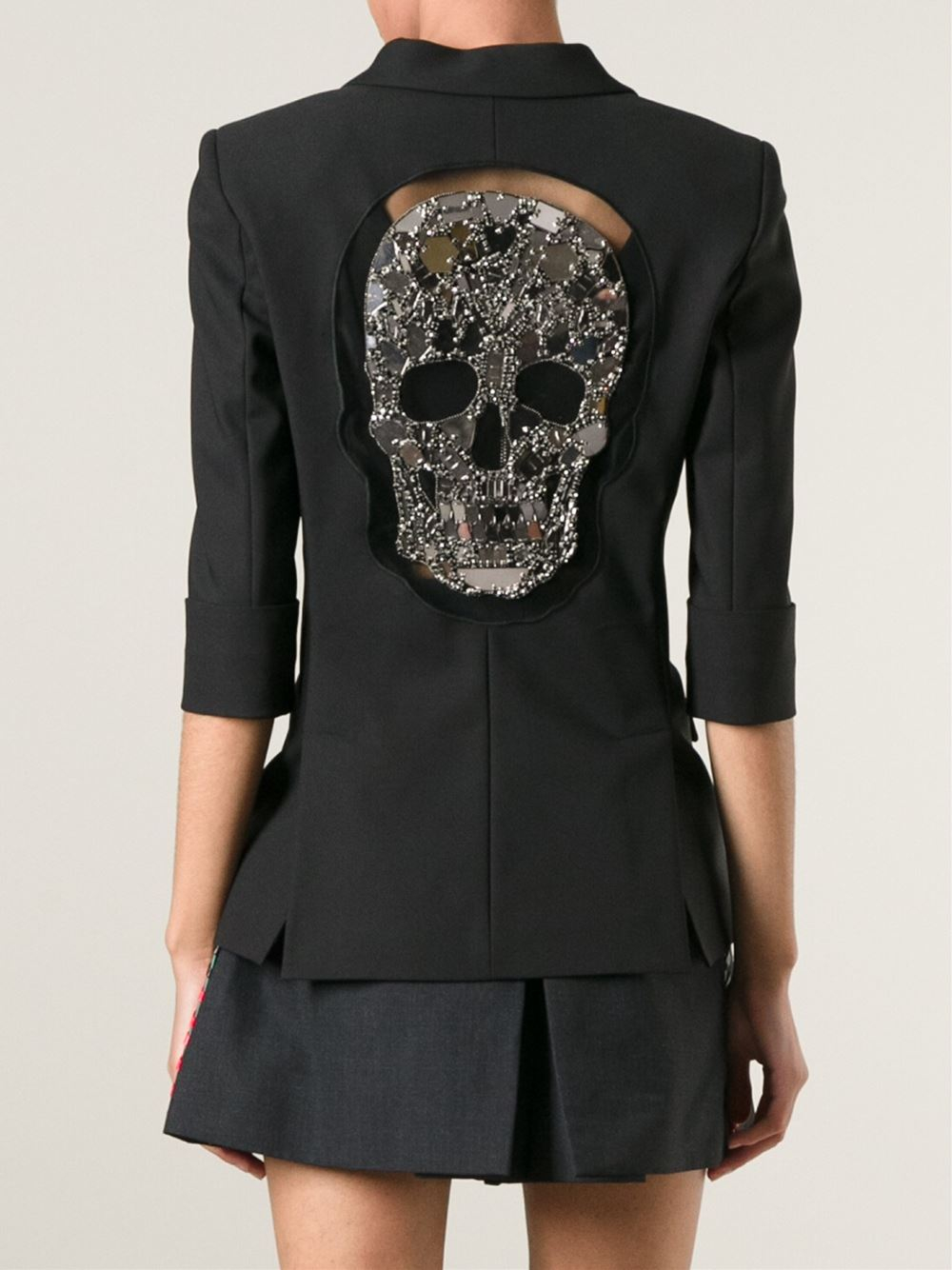 Philipp plein Sparkling Skull Blazer in Black Lyst