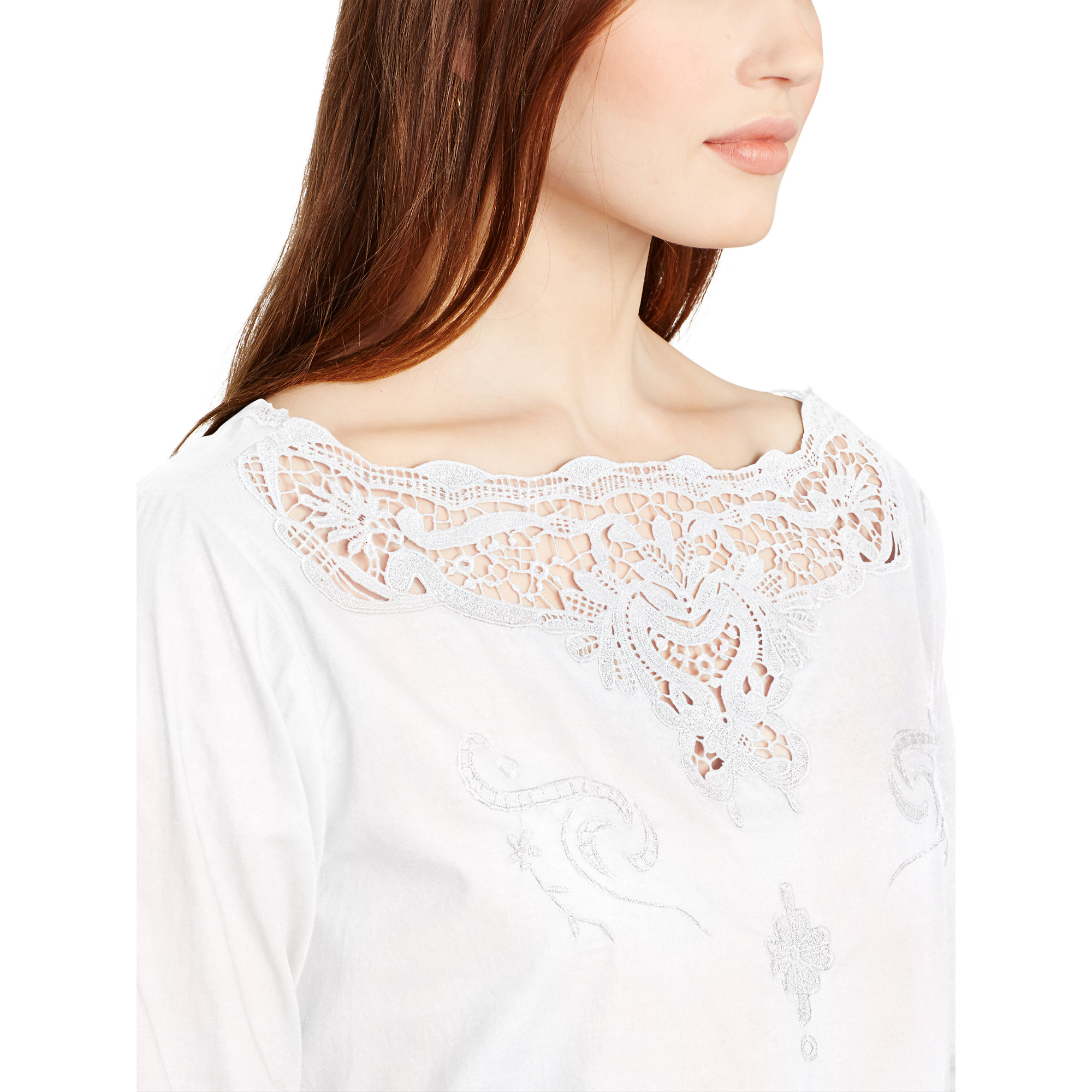 ralph lauren white lace top