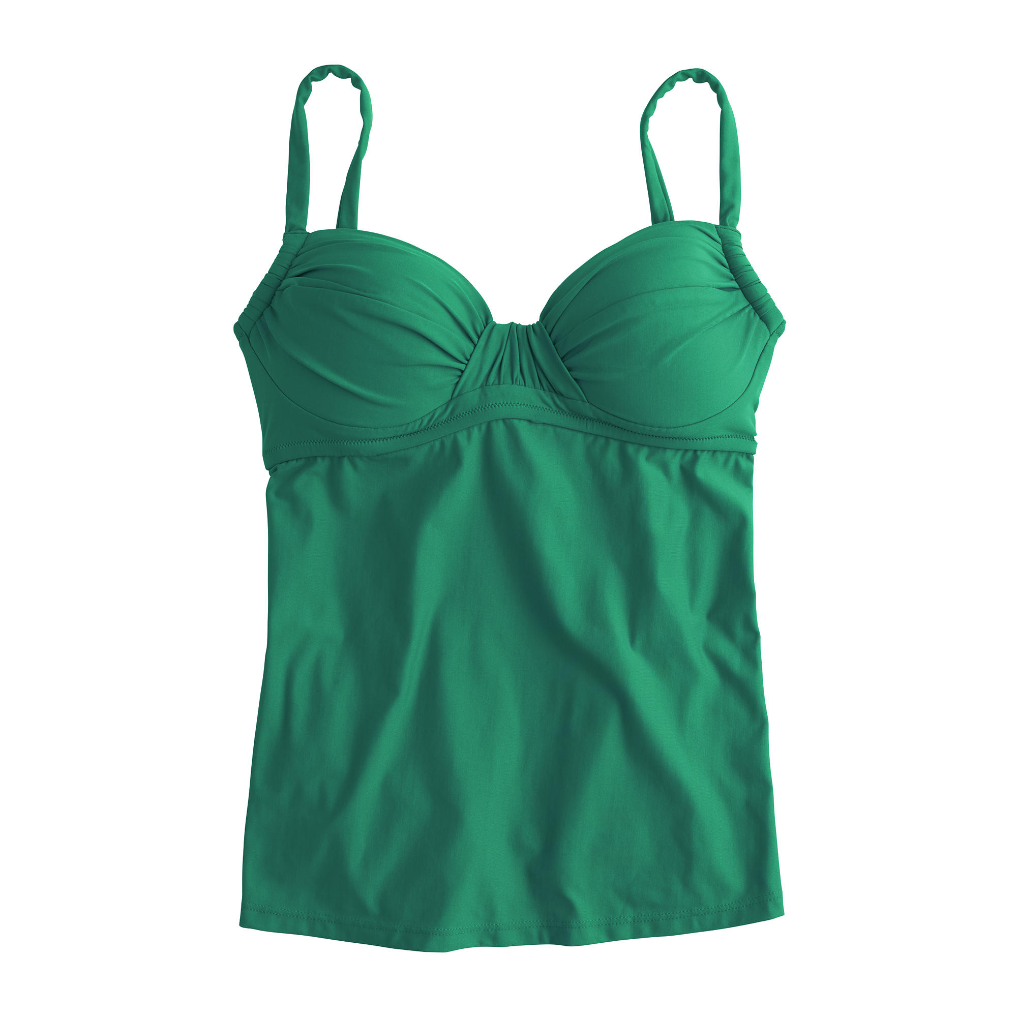 Lyst J.Crew Ruched French Swing Tankini Top in Green