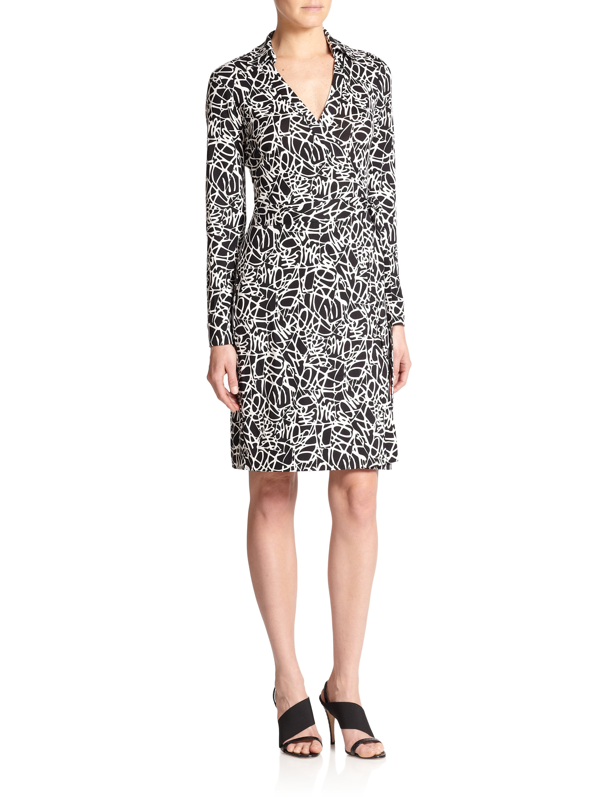 Diane Von Furstenberg New Jeanne Silk Jersey Wrap Dress in Beige (DVF ...