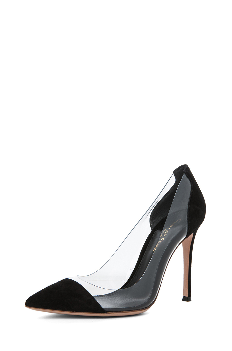 Gianvito rossi Plexi Suede Pumps in Black | Lyst