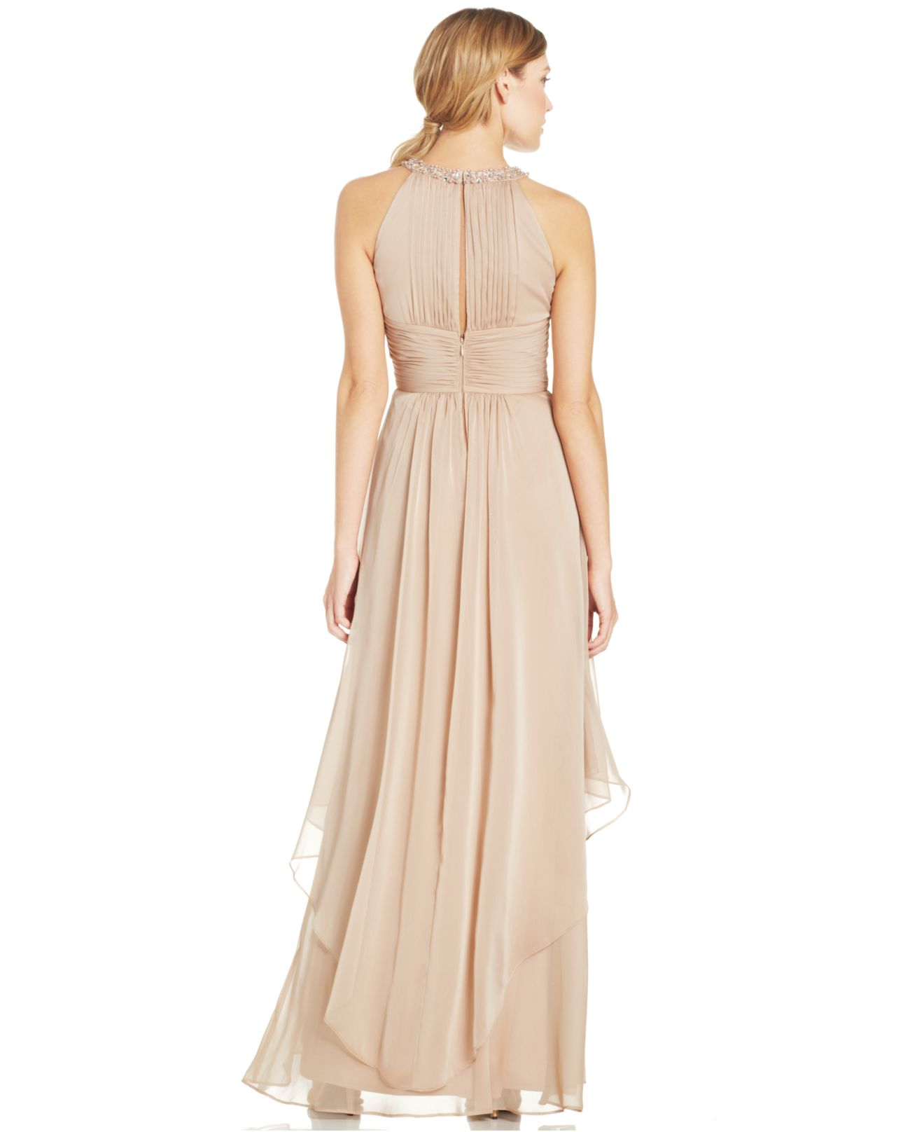 adrianna papell chiffon gown