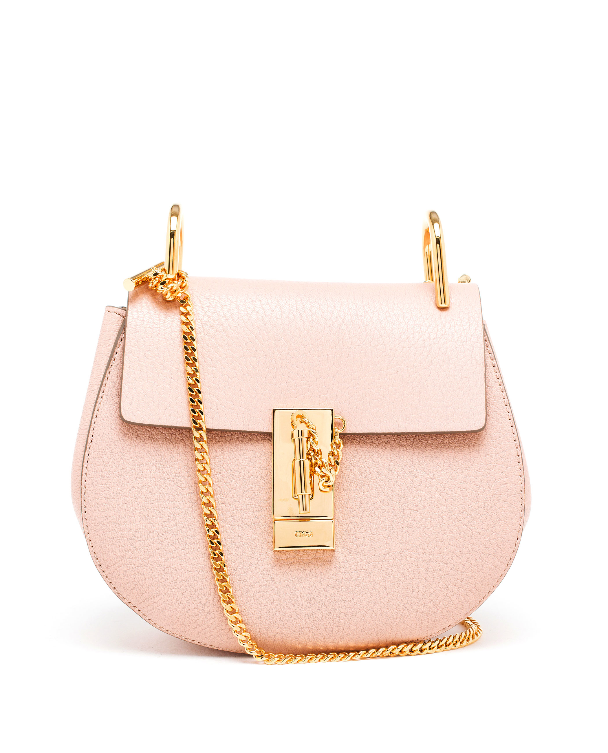 chloe elsie shoulder bag medium - Chlo Mini Grained Leather Drew Bag in Pink (GREY) | Lyst