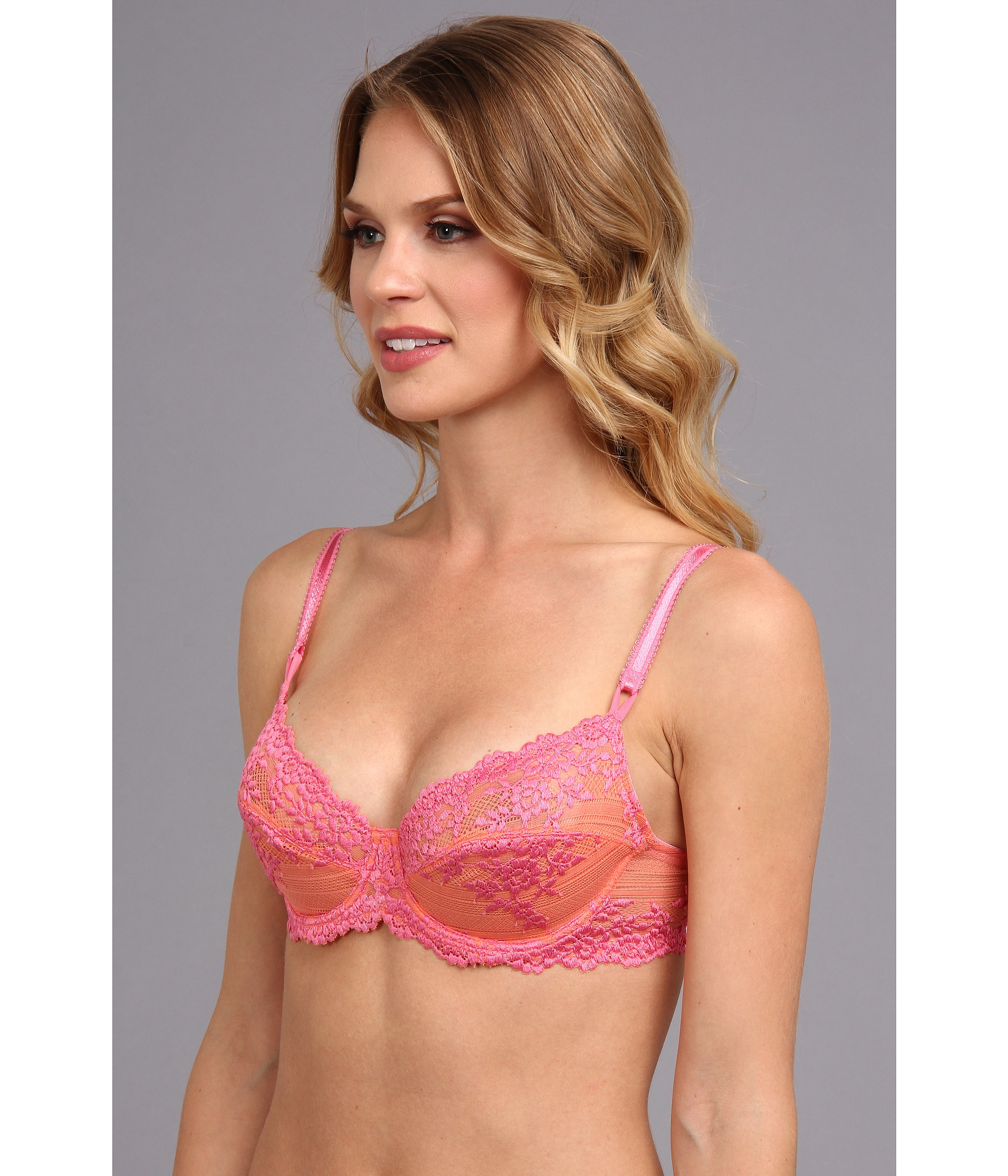 Wacoal Embrace Lace Underwire Bra In Pink Lyst 